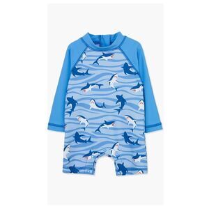 Little Me Shark Long Sleeve One Piece Swimsuit-NWT